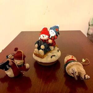 Home interiors snowman candle topper and ornaments